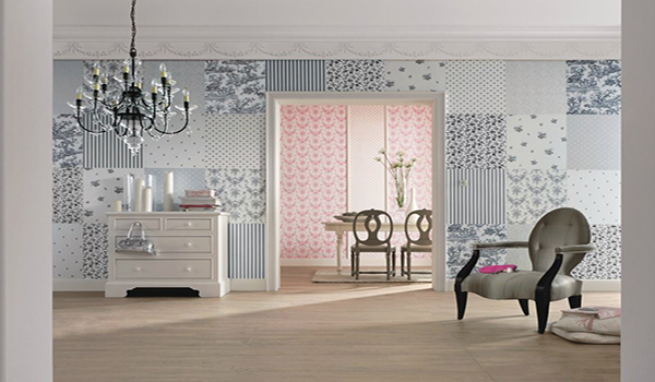 Сочетание обоев лоскутным способом Сочетание обоев лоскутным способом